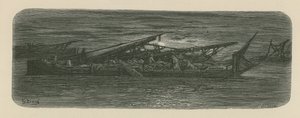 Mensen op het dek van een boot op de Theems door Gustave Dore